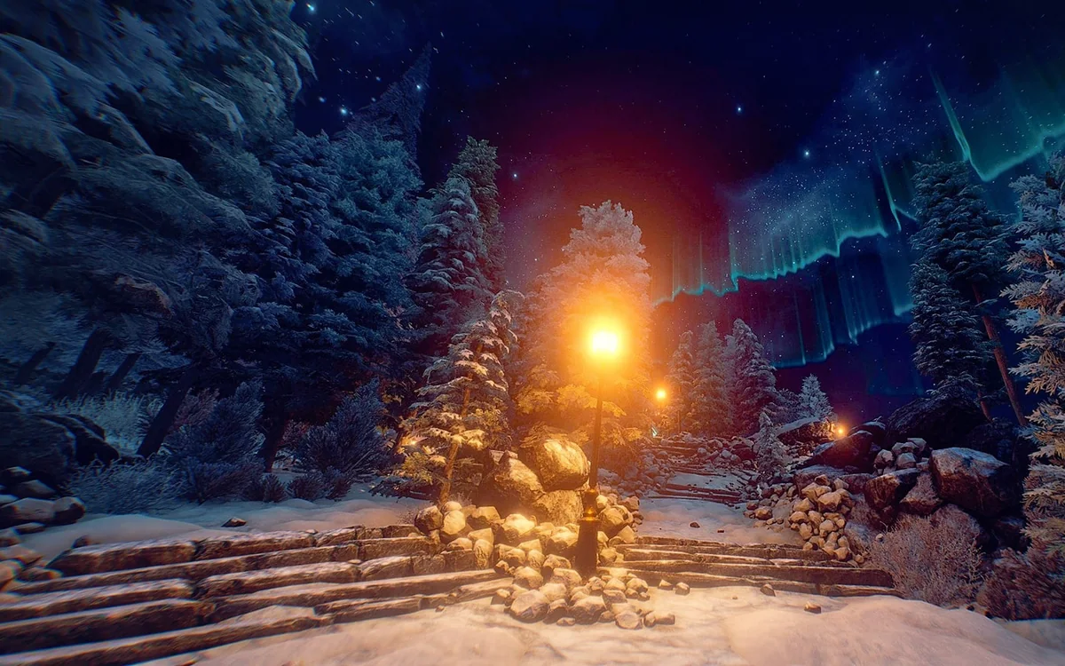 Christmas cooperative VR escape-room scene 1