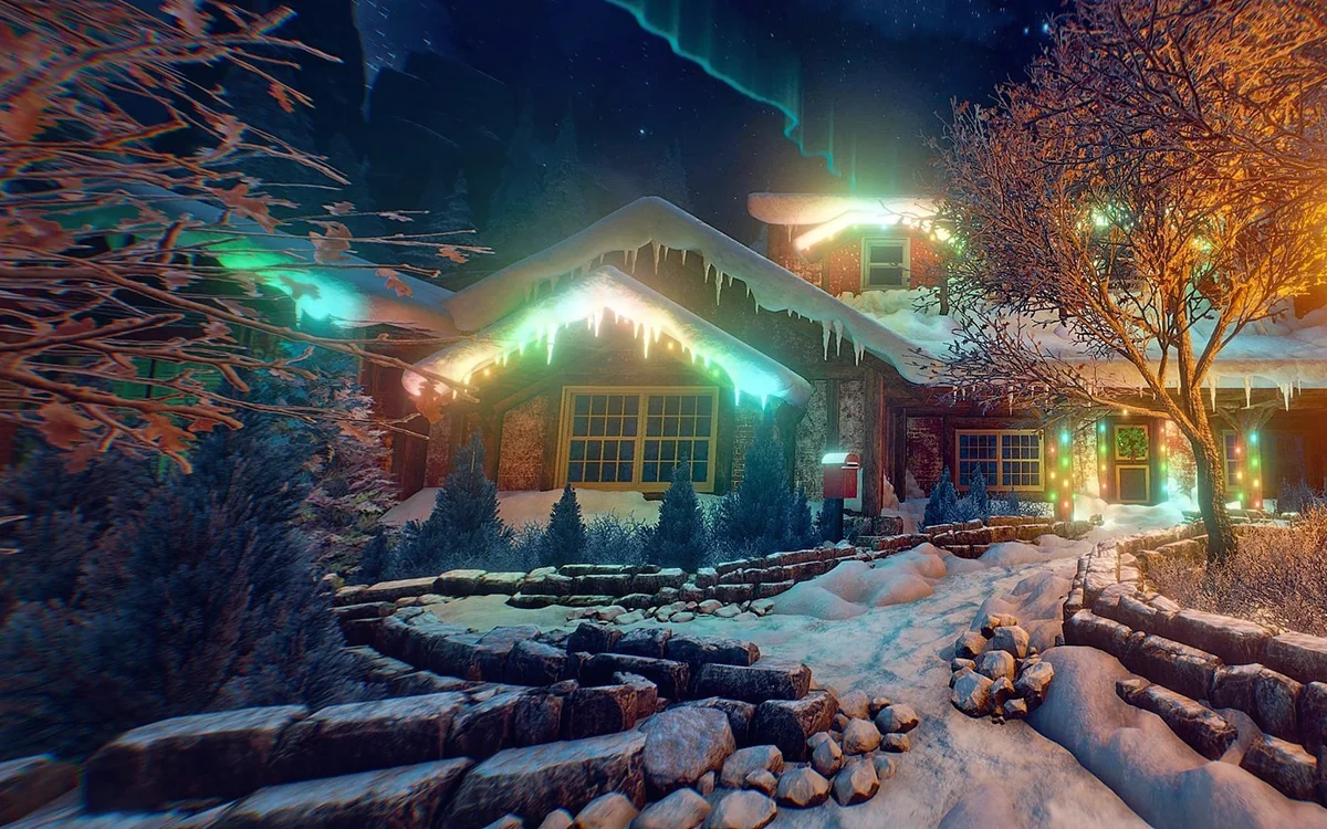 Christmas cooperative VR escape-room scene 3