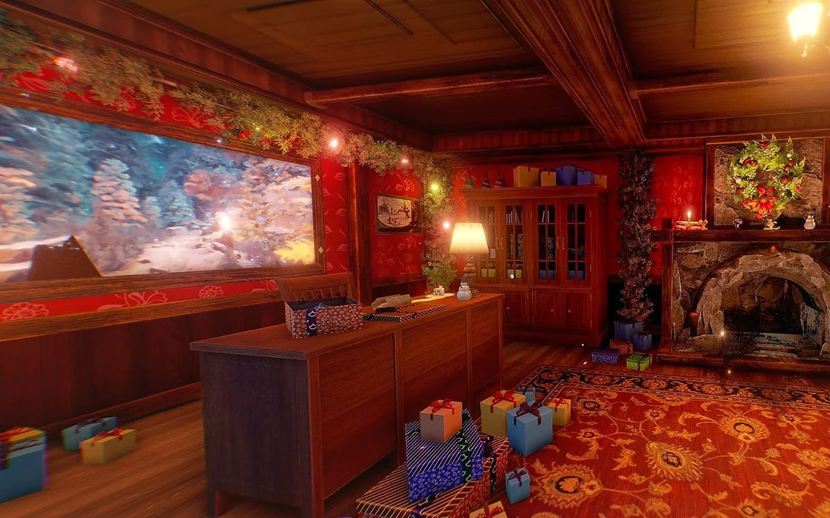 Christmas cooperative VR escape-room scene 5