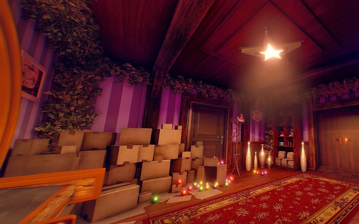 Christmas cooperative VR escape-room scene 6