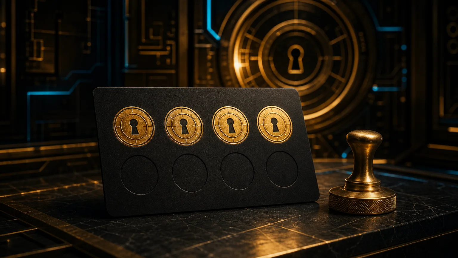 Three stamps: 50% off. Six: free.